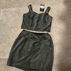 Elegant Black Skirt Set